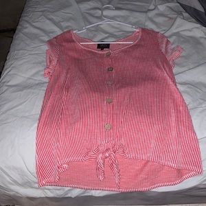 red and white striped shirt